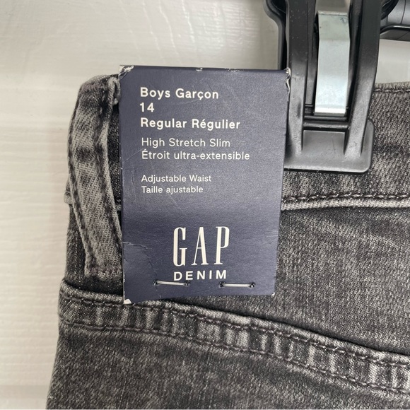 Gap Denim Boy Garçon Charcoal Wash Size 14 NWT Jeans - Picture 4 of 7